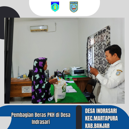 Pembagian Beras PKH di Desa Indrasari, Kecamatan Martapura, Kabupaten Banjar